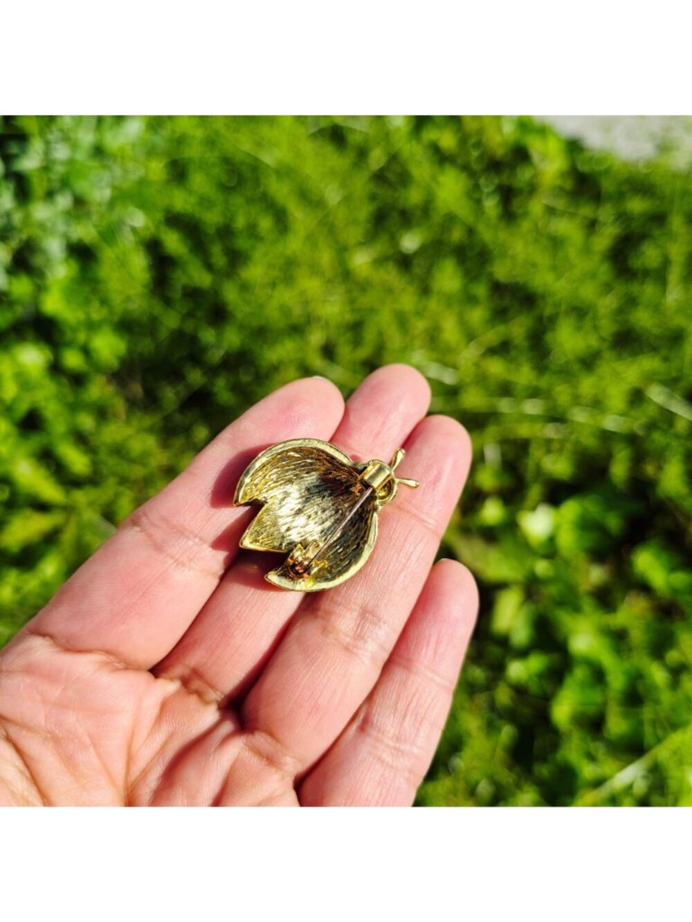 ⭐Vintage Style Ladybug Rhinestone Brooch Pin Red Gold Insect Animal Broch New - Picture 5 of 6